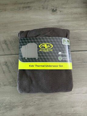 NEW 2Pc 14-16  (XL) Boys Brown Thermal Underwear Set-Waffle Knit